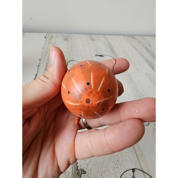 Mini pumpkin jack-o'-lantern ornament pro bird tree Halloween decor - Picture 8 of 9